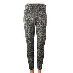 Spanx Women's Black Snakeskin Print High Waist Skinny Jean-ish Leggings Pants M